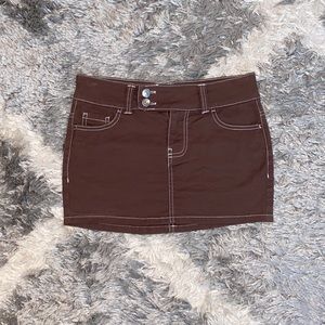 Brown Y2K mini skirt